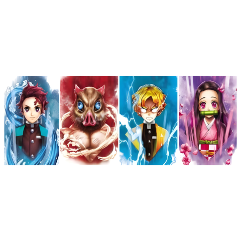3D Lenticular Poster 12"x16" - Demon Slayer - Tanjiro Kamado, Inosuke Hashibira, Zenitsu Agatsuma & Nezuko Kamado