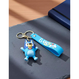 3D PVC Figure Keychain - Bluey - Happy