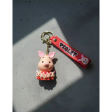 3D PVC Figure Keychain - Winnie the Pooh - Piglet With Baby Piglets