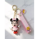 3D PVC Figure Keychain - Mickey and Friends - Minnie Mouse Pink Polka Dot Dress