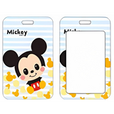 ID Card Badge Holder - Mickey & Friends - Baby Mickey Mouse On Blue Stripes
