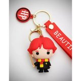 3D PVC Figure Keychain - Harry Potter - Ron Weasley Holding Wand