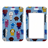 ID Card Badge Holder - BT21 (BTS) - Multiple BT21 Characters On Blue Background