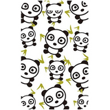 ID Card Badge Holder - Cute Cartoon Pandas With Bamboo Leaves