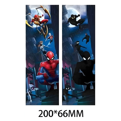 3D Lenticular Sticker - Marvel - Spider-Verse Heroes & Silhouette Cityscape