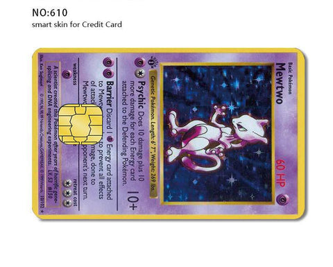 Credit Card Skin Sticker - Pokemon - Mewtwo Card