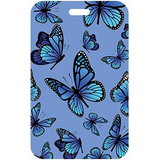 ID Card Badge Holder - Blue Butterflies Periwinkle Portrait