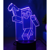 3D LED Night Light - Minecraft - Character with pickaxe