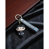 3D PVC Figure Keychain - Familia Addams Adams - Wednesday Pinstriped Suit