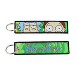 Embroidery Keychain - Rick and Morty - Logo & Faces (Green Portal)