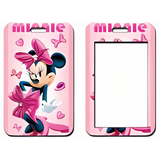 ID Card Badge Holder - Mickey & Friends - Minnie Mouse Posing Pink Bows Hearts