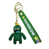 3D PVC Figure Keychain - Rainbow Friends - Green With Yellow Crown