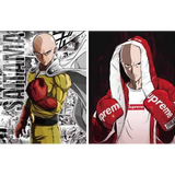 3D Lenticular Poster 12x16 - One-Punch Man - Two Panel Hero Suit and Supreme Hoodie