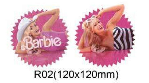 3D Lenticular Sticker - Barbie - Pink Outfit & Black White Striped Outfit