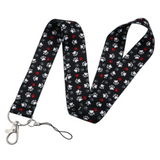 Lanyard - Paw Prints (White and Red)