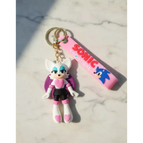 3D PVC Figure Keychain - Sonic the Hedgehog - Rouge Bat Pink Heart
