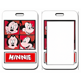 ID Card Badge Holder - Mickey & Friends - Minnie Mouse Red Grid Pattern
