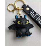 3D PVC Figure Keychain - How to Train Your Dragon - Chibi Toothless Blue Accents