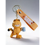 3D PVC Figure Keychain - Garfield - Grumpy Holding Mug