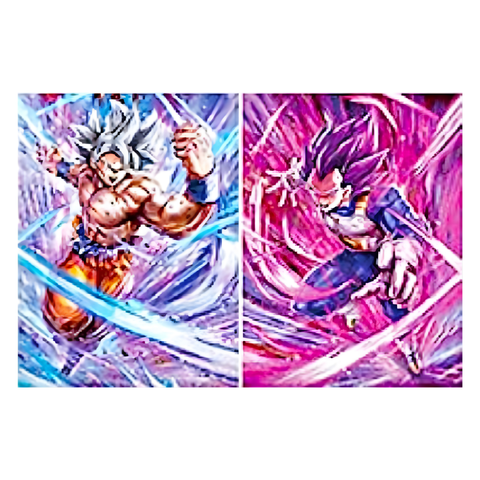 3D Lenticular Poster 12"x16" - Dragon Ball - Goku (Ultra Instinct) & Vegeta (Super Saiyan Beast)