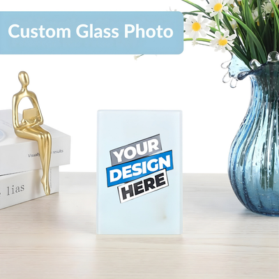 Custom Tempered Glass Photo Frame with Stand (4.3" x 6.3")