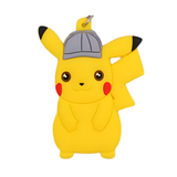 Pokémon Detective Pikachu wearing a grey hat PVC keychain