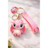 3D PVC Figure Keychain - Lilo & Stitch - Angel Smiling