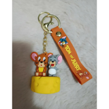 3D PVC Figure Keychain - Tom and Jerry - Jerry And Nibbles On Cheese
