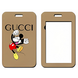 ID Card Badge Holder - Mickey & Friends - Mickey Mouse On Gucci Monogram Brown (Style 6)