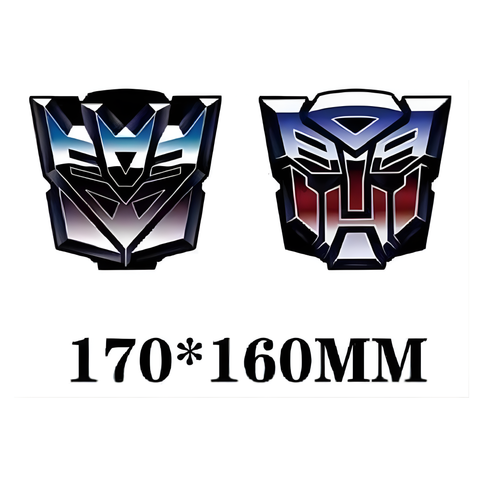 3D Lenticular Sticker - Transformers - Autobot & Decepticon Metallic Logos Duo