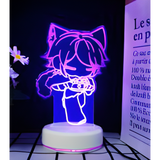 3D LED Night Light - Sky - Chibi Cat Boy