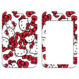 ID Card Badge Holder - Sanrio - Hello Kitty Pattern Packed Faces Red Bows White