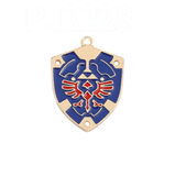 Bracelet Charm - The Legend of Zelda - blue Hylian shield with crest