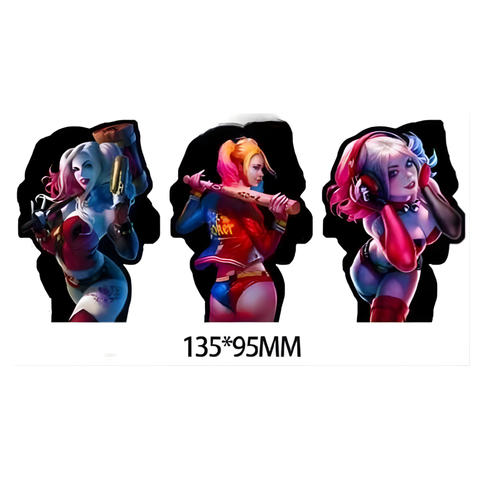 3D Lenticular Sticker - DC Comics - Harley Quinn Mallet, Bat & Headphones Poses