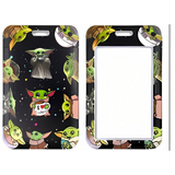 ID Card Badge Holder - Star Wars - Grogu In Various Poses On Black Background