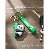 3D PVC Figure Keychain - Oso Panda - Panda Clinging To Bamboo