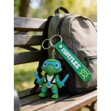 3D PVC Figure Keychain - Teenage Mutant Ninja Turtles - Chibi Leonardo Holding Katanas