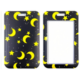 ID Card Badge Holder - Yellow Moons And Stars On Dark Blue