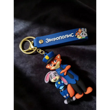 3D PVC Figure Keychain - Zootopia - Nick Judy Police Uniforms
