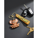 3D PVC Figure Keychain - Tom and Jerry - Jerry With Baby Mice