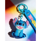 3D PVC Figure Keychain - Lilo & Stitch - Stitch Sitting Grinning