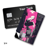 Credit Card Skin Sticker - Marvel - Spider-Gwen Crouching Pink Cityscape