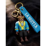 3D PVC Figure Keychain - Disney Princess - Beast Blue Jacket Outfit