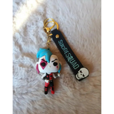 3D PVC Figure Keychain - DC Comics - Harley Quinn Jumpsuit Peace Sign