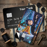 Credit Card Skin Sticker - Coraline - Coraline And Other Mother With Blue Butterflies - Holographic