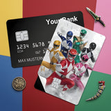 Credit Card Skin Sticker - Power Rangers - Mighty Morphin Team Battle Pose - Holographic