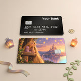 Credit Card Skin Sticker - Tangled - Rapunzel Watching Floating Lanterns At Sunset - Holographic