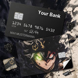 Credit Card Skin Sticker - Black Clover - Asta Half Demon Form Glowing Eyes - Holographic