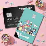 Credit Card Skin Sticker - Sanrio - Characters With Rainbow And Logo