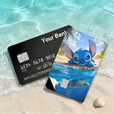 Credit Card Skin Sticker - Lilo & Stitch - Stitch Swimming Happily At The Beach